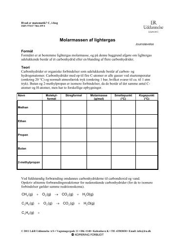 Lightergas: Molarmasse og bestanddele - Gymportalen