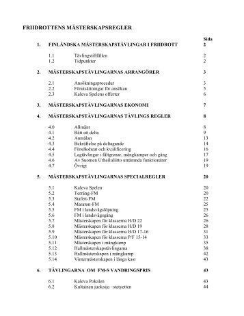 FRIIDROTTENS MSTERSKAPSREGLER - Suomen Urheiluliitto ry.