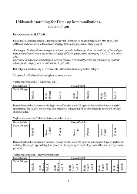 Uddannelsesordning for Data- og kommunikations- uddannelsen