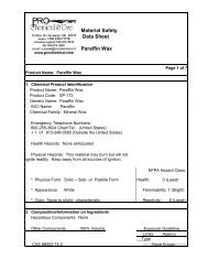 Material Safety Data Sheet Paraffin Wax - PRO Chemical & Dye