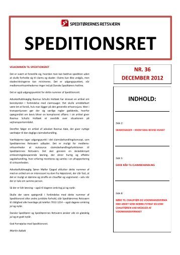 Speditionsret nr. 36 - Danske Speditører