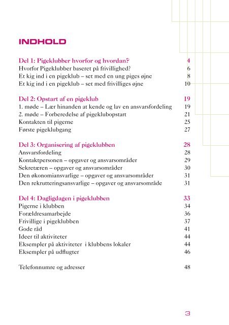 HåNDBOG FOR FRIVILLIGE I EN PIGEKLUB - Frivillignet.dk