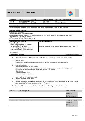 NAVISION STAT TEST KORT - AdmSys