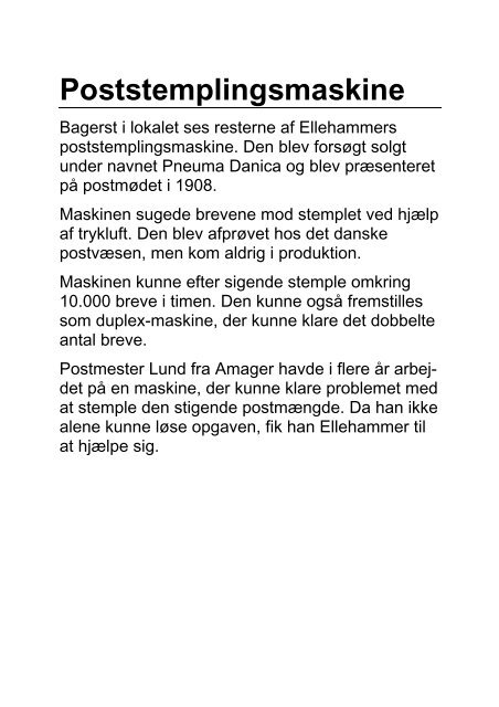 Poststemplingsmaskine - Danmarks Tekniske Museum