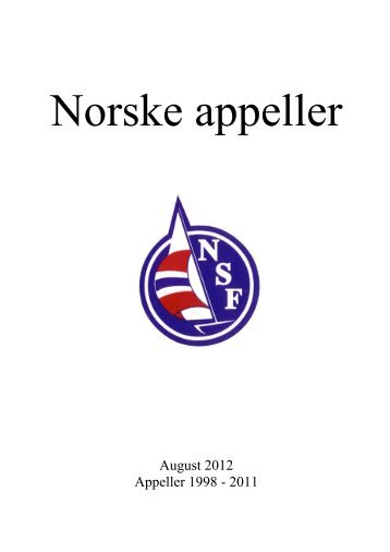 August 2012 Appeller 1998 - 2011 - Norges Seilforbund