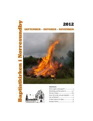 September - Oktober - November - Baptistkirken i Nørresundby