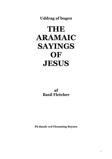 the aramaic sayings of jesus - The Spirit of Prophecy Publications