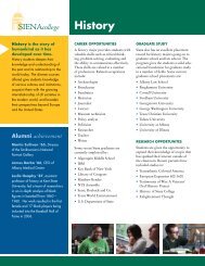 History Fact Sheet - Siena College