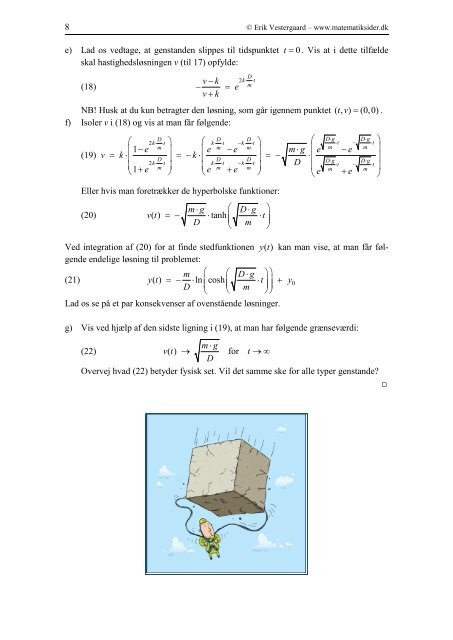 Det skrå kast - med luftmodstand - Vestergaards Matematik Sider