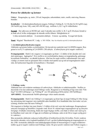 Prøver for aldehyder og ketoner