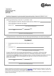 Adgangskort og fuldmagt - Codan Forsikring A/S