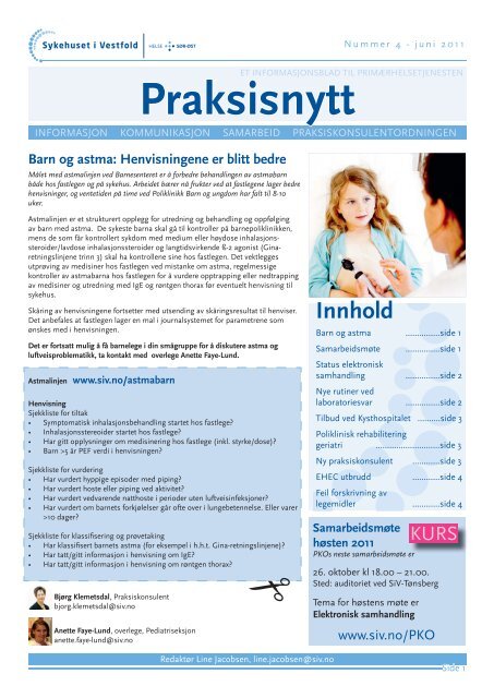 Praksisnytt nr. 4 - 2011 - Sykehuset i Vestfold