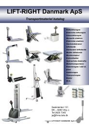 LIFT-RIGHT Danmark ApS Transportmateriel katalog