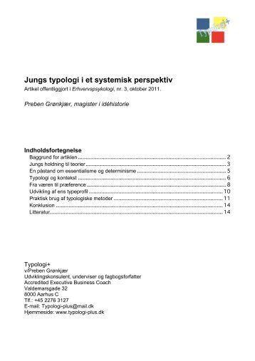 Jungs typeteori i et systemisk perspektiv - Typologi