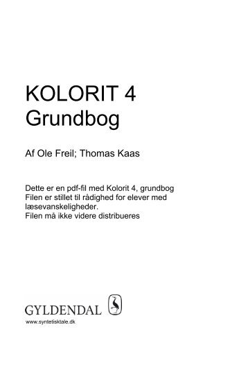 KOLORIT 4 Grundbog - Syntetisk tale