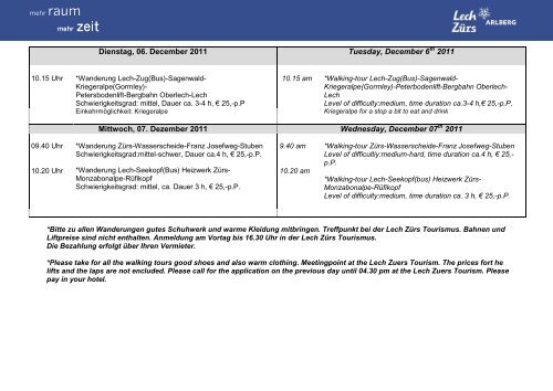 Wochen- & Openingprogramm / weekly programme and opening