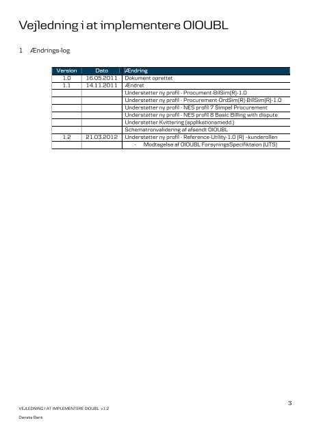 Download Vejledning i at implementere OIOUBL - Danske Bank