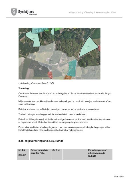 Miljøvurdering af forslag til Kommuneplan 2009 - Syddjurs Kommune