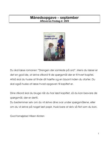 Månedsopgave – september - Webside for familien Vognstoft