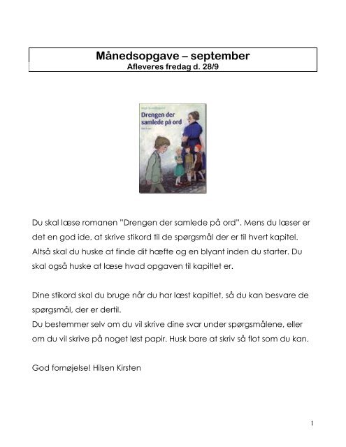 Månedsopgave – september - Webside for familien Vognstoft