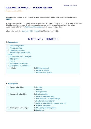 Udskriftsvenlig udgave - mads online manual