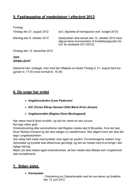 Referat 2012-06-19 - Ikast kommunale ungdomsskole
