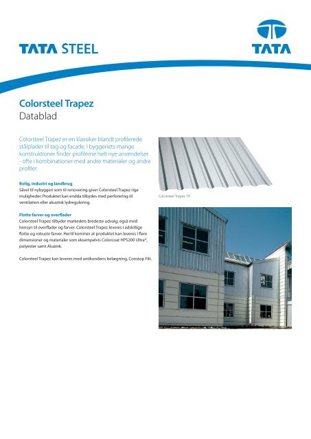 Colorsteel Trapez brochure - Velkommen til Tata Steel