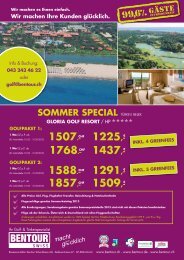 SOMMER SpEcIAL türkei i belek - Bentour Türkei Reisen