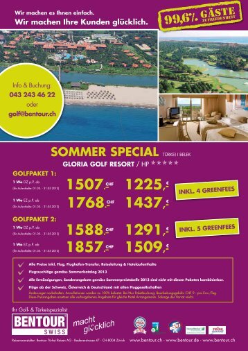 SOMMER SpEcIAL türkei i belek - Bentour Türkei Reisen