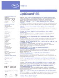 Page 1 Page 2 Medical PALL LipiGuard SB REINFUSION FILTER ...