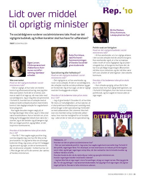 Socialrådgiveren nr. 19-2010 - Dansk Socialrådgiverforening