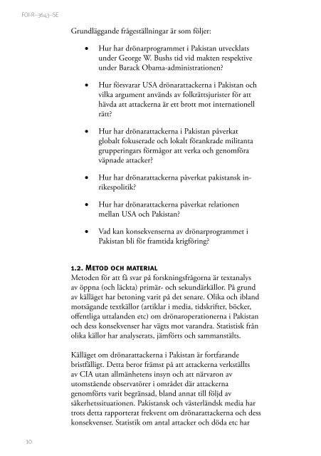 Drönarkriget i Pakistan - säkerhetspolitiska konsekvenser. - FOI