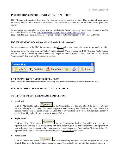 INSTRUCTIONS ON THE ANNOTATION OF PDF FILES