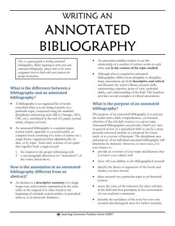 Writing an annotated bibliography university of new england