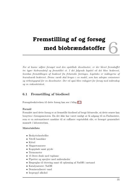 Biodiesel - brændstof til eftertanke - Aalborg Universitet