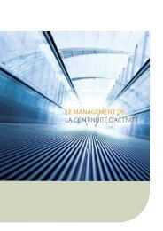 LE MANAGEMENT DE la continuité d'activité - Equinox Consulting