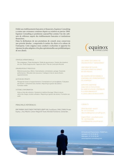 LE MANAGEMENT DE la continuité d'activité - Equinox Consulting