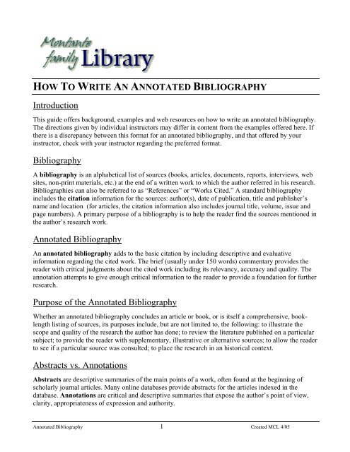 research bibliography guide
