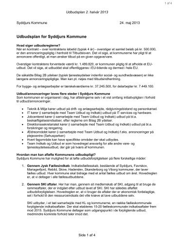 Udbudsplan 2. halvår 2013.pdf - Syddjurs Kommune