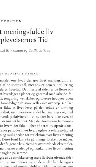 Det meningsfulde liv i Oplevelsernes Tid