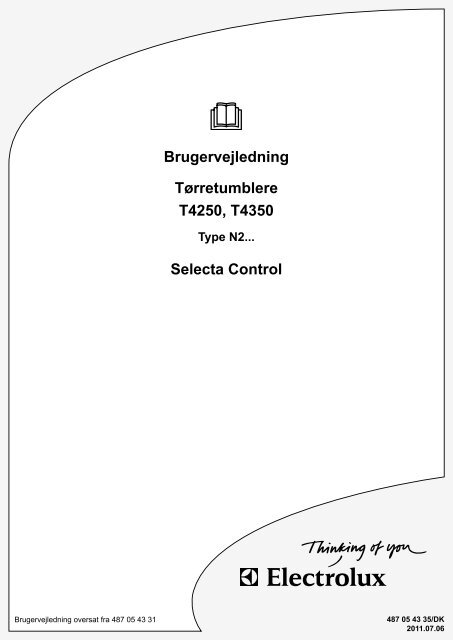 Brugervejledning Tørretumblere T4250, T4350 Selecta Control