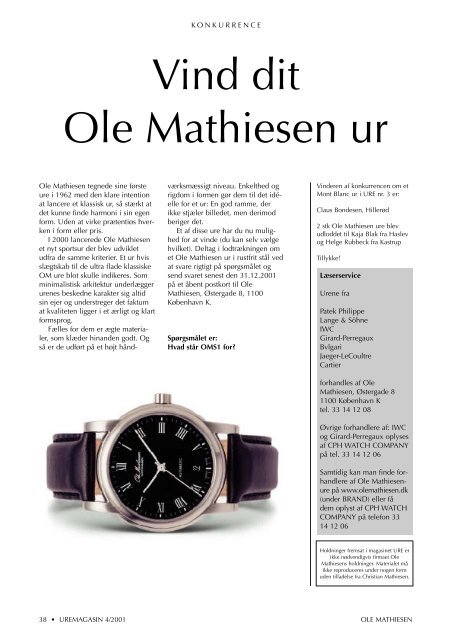 bvlgari til enhver lejlighed formalia fra iwc pateks ... - Ole Mathiesen