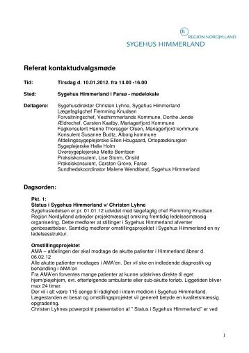 Referat kontaktudvalgsmøde - Sygehus Himmerland - Region ...