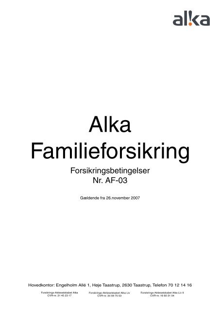 Betingelser - Alka Forsikring