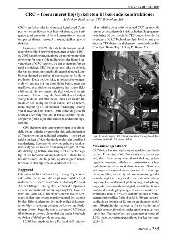 CRC – fiberarmeret højstyrkebeton til bærende konstruktioner - HFB