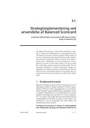 Strategiimplementering ved anvendelse af Balanced Scorecard