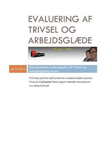 EVALUERING AF TRIVSEL OG ARBEJDSGLÆDE - Velkommen til ...