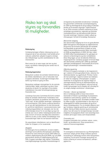 Corporate governance og risikostyring - Carlsberg Group