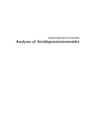 Analyser af førtidspensionsområdet - Ankestyrelsen