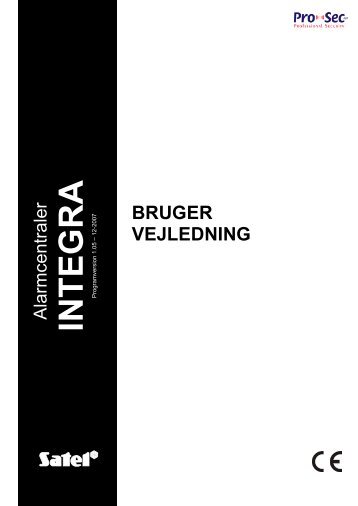 Brugermanual til Integra Satel - Dansk Alarm Sikring